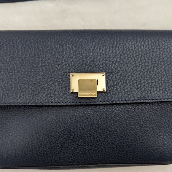 Tiffany and Co. Piper Flip Lock Clutch Navy - Picture 2 of 4